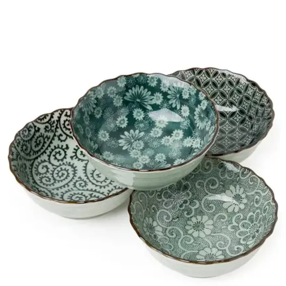MIYA Company Antique Green 4.75" Bowl Set Outlet