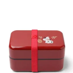 MIYA Company Bento Box Fortune Cat Red Hot