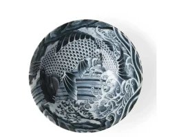 MIYA Company Black Ko-Imari Carp Bowl 8-1/4