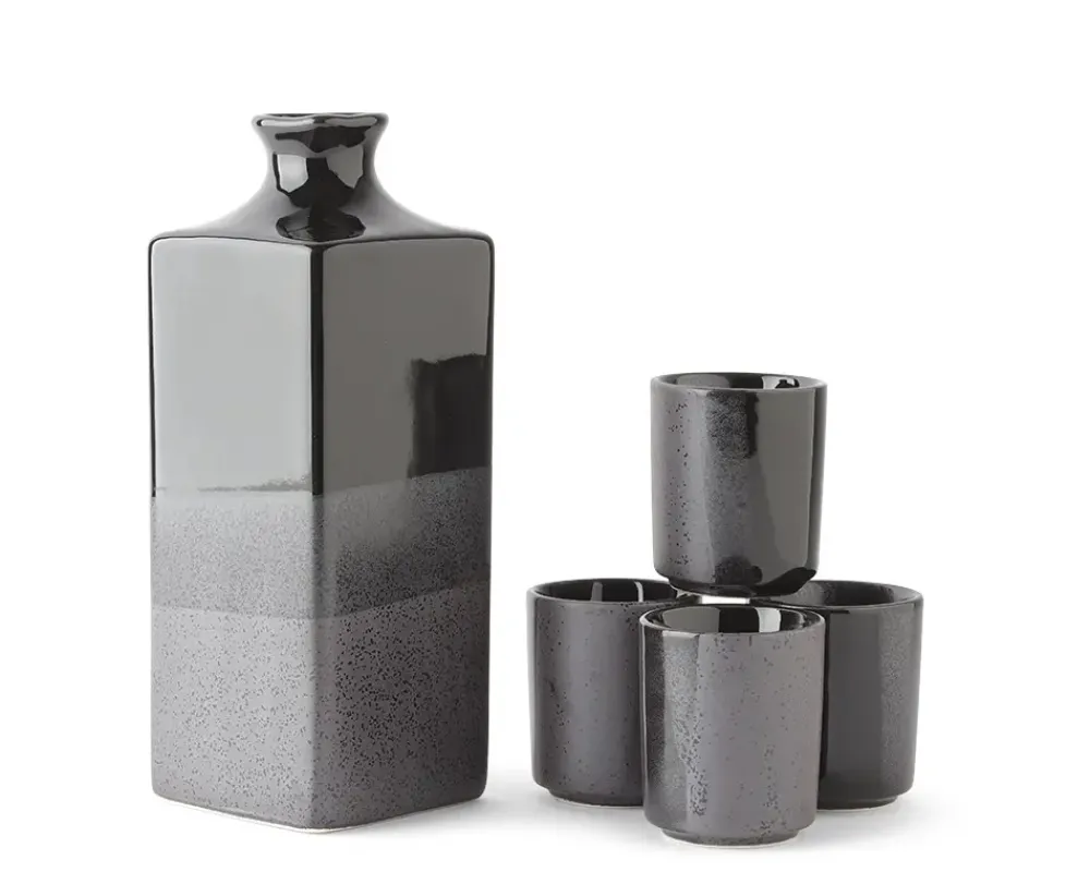 MIYA Company Black Ombre Sake Set New