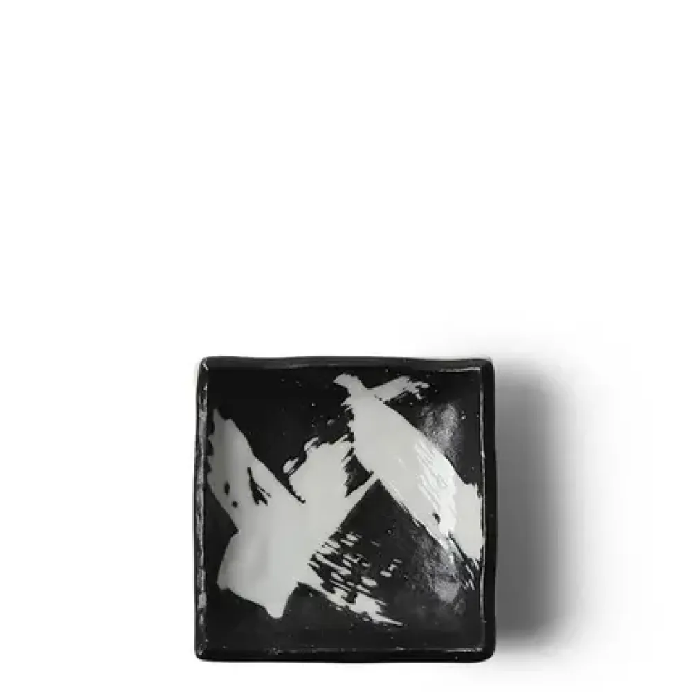 MIYA Company Black & White Brush Sauce Dish Hot