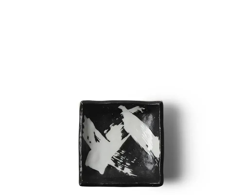 MIYA Company Black & White Brush Sauce Dish Hot