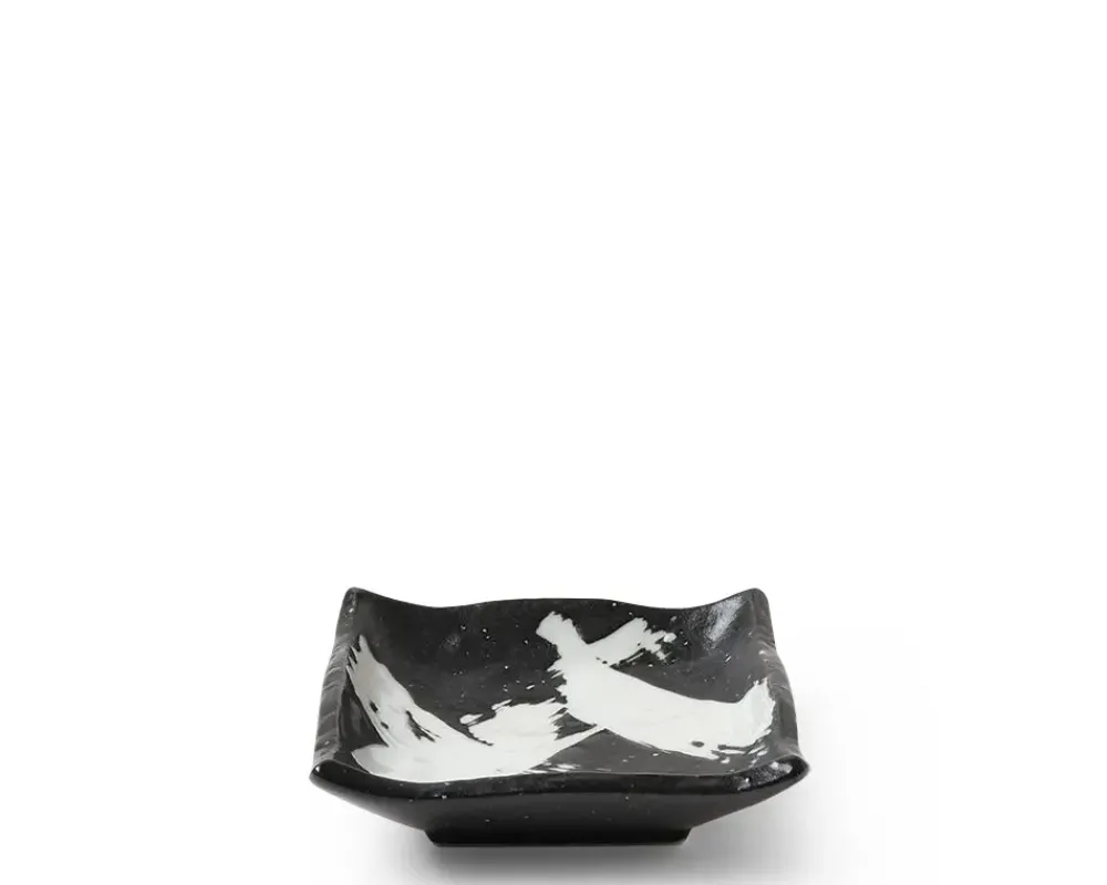 MIYA Company Black & White Brush Sauce Dish Hot