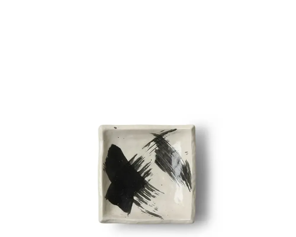 MIYA Company Black & White Brush Sauce Dish Sale