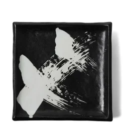 MIYA Company Black & White Brush Square Plate Clearance