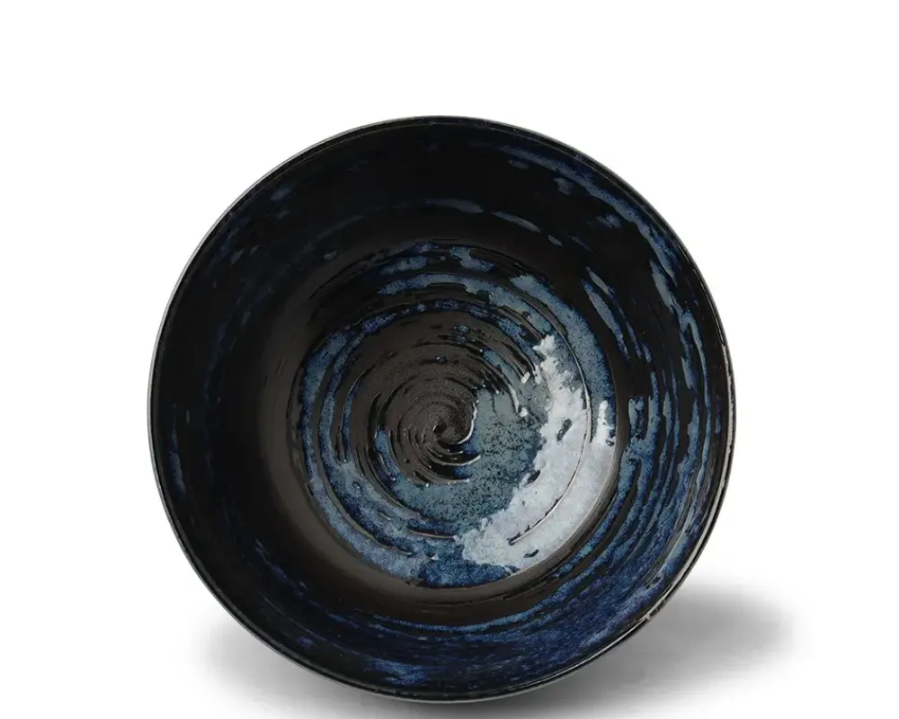MIYA Company Blue Black Swirl 6.75" Noodle Bowl Hot
