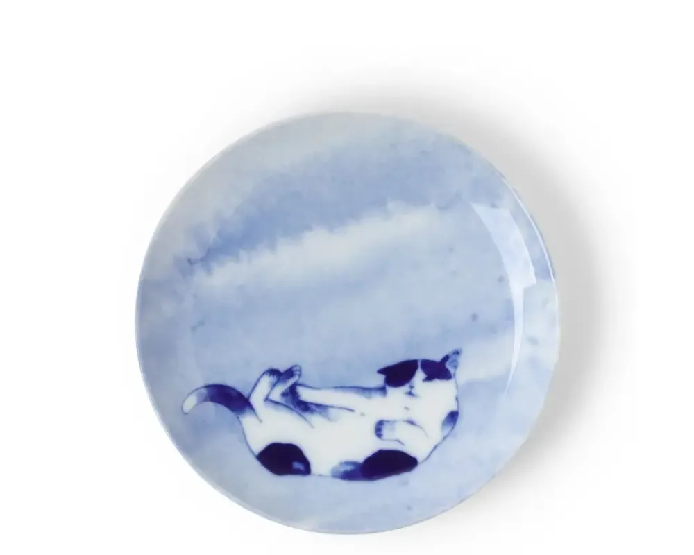 MIYA Company Blue Cat Playing Plate Sale