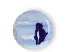 MIYA Company Blue Cat Sitting Plate