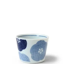 MIYA Company Blue Textile Petals Soba Cup Clearance