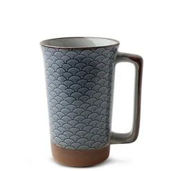 MIYA Company Blue Vintage Waves 10 Oz. Mug