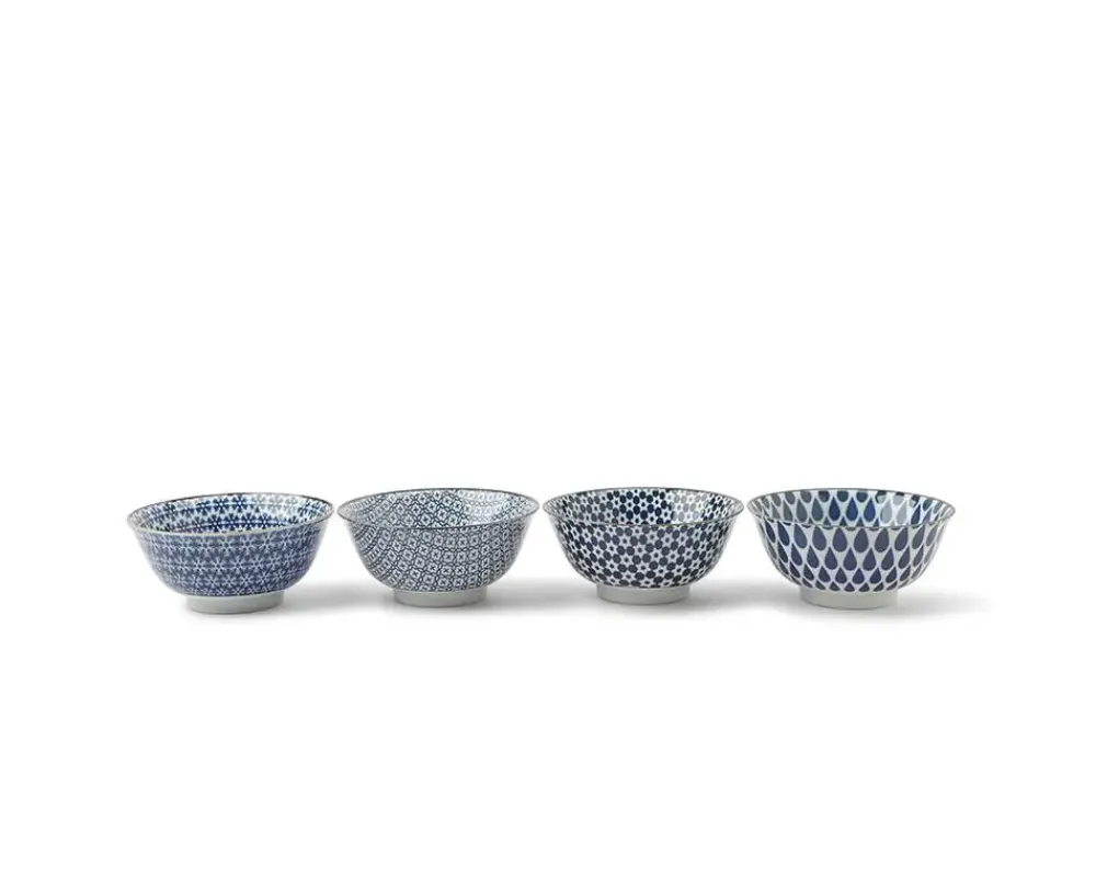 MIYA Company Blue & White 5.75" Bowl Set/4 Online