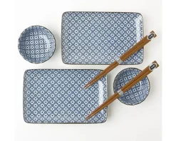 MIYA Company Blue & White Cross Sushi Set Discount