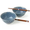 MIYA Company Blue & White Rain Bowl Set