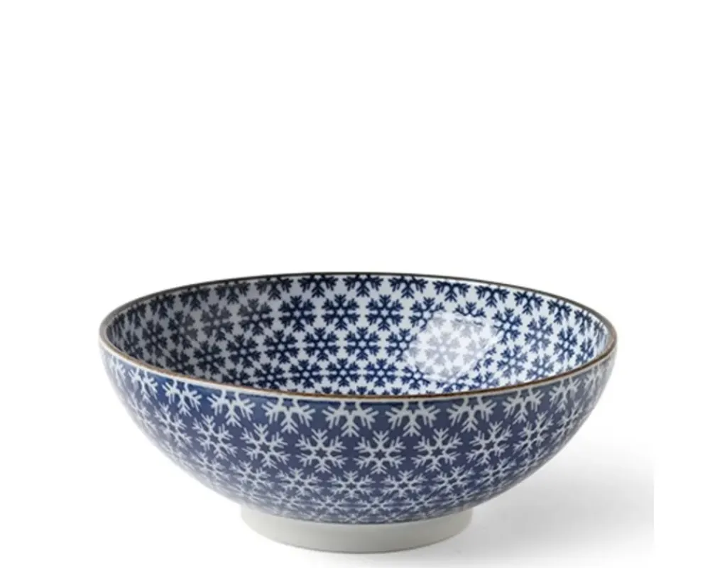 MIYA Company Blue & White Snowflake 8.25" Bowl New