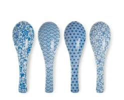 MIYA Company Blue & White Soup Spoon Set Discount
