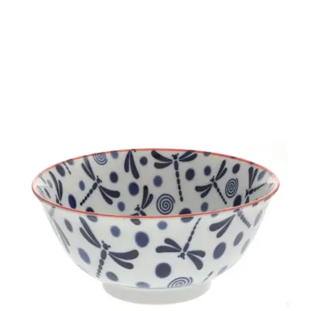 MIYA Company Bowl Blue Dragonfly 6" Outlet