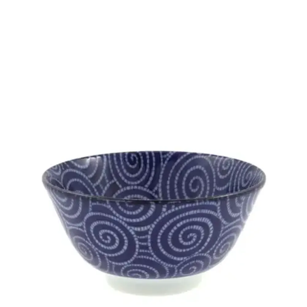 MIYA Company Bowl Cobalt Cloud Swirls 5.75" Outlet