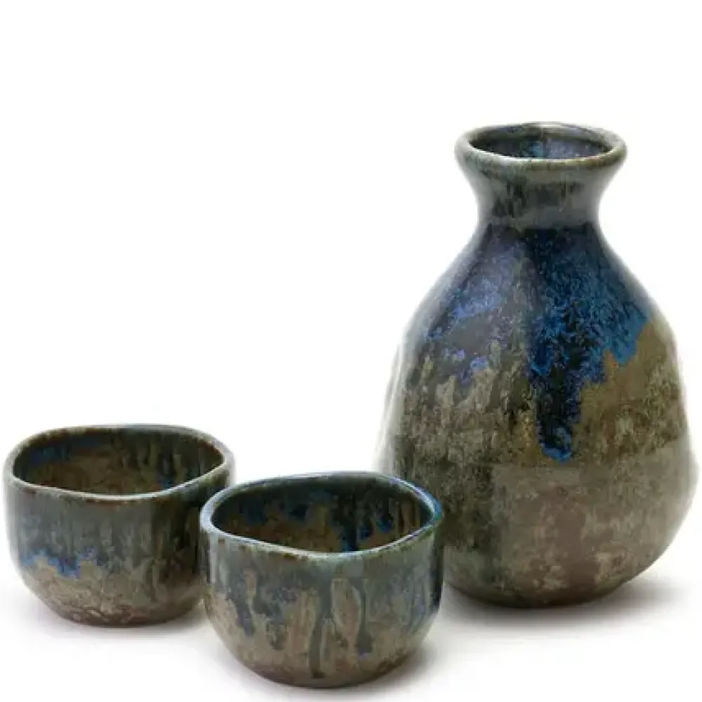 MIYA Company Brown & Blue Glaze Sake Set Sale
