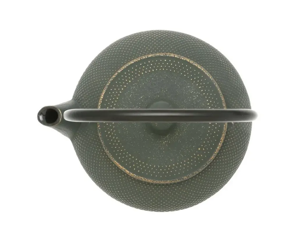 MIYA Company Cast Iron Green/Bronze Hobnail Teapot 0.65L