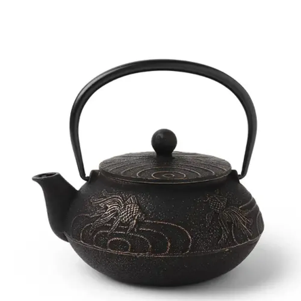 MIYA Company Cast Iron Teapot Black Goldfish Sale