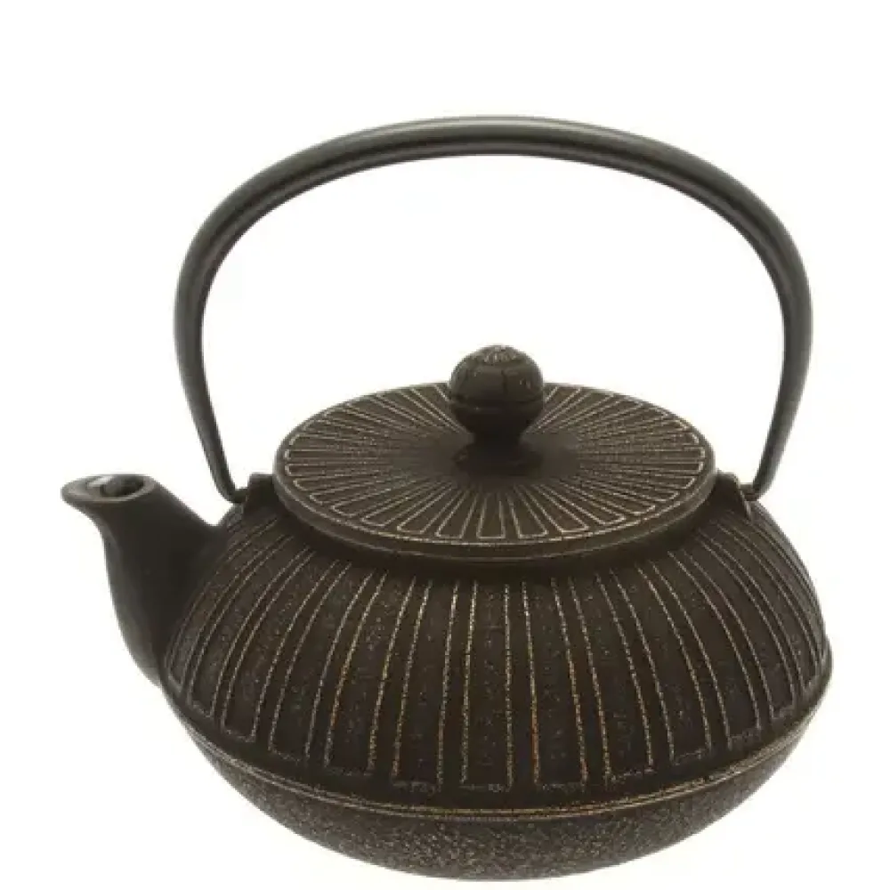 MIYA Company Cast Iron Teapot Gold Black Chrysanthemum Online