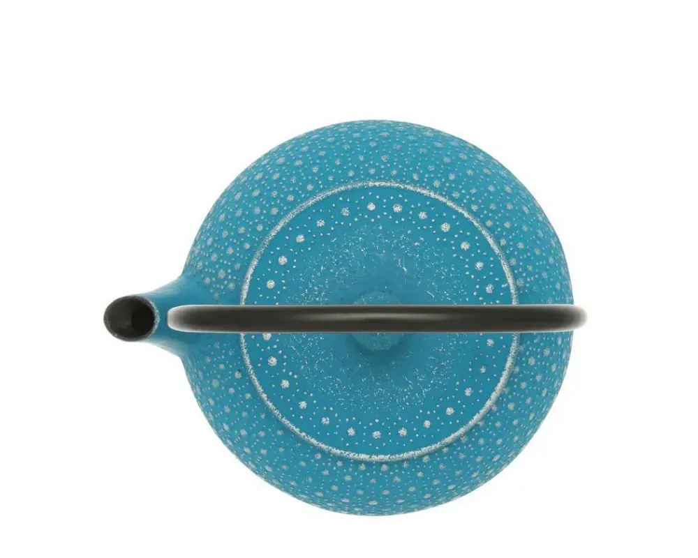 MIYA Company Cast Iron Teapot Turquoise Honeycomb 0.65L