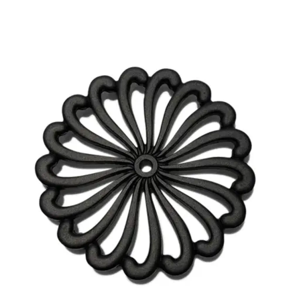 MIYA Company Cast Iron Trivet Mum Black 8.25" Hot