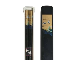 MIYA Company Cranes Chopsticks With Case - Black Outlet