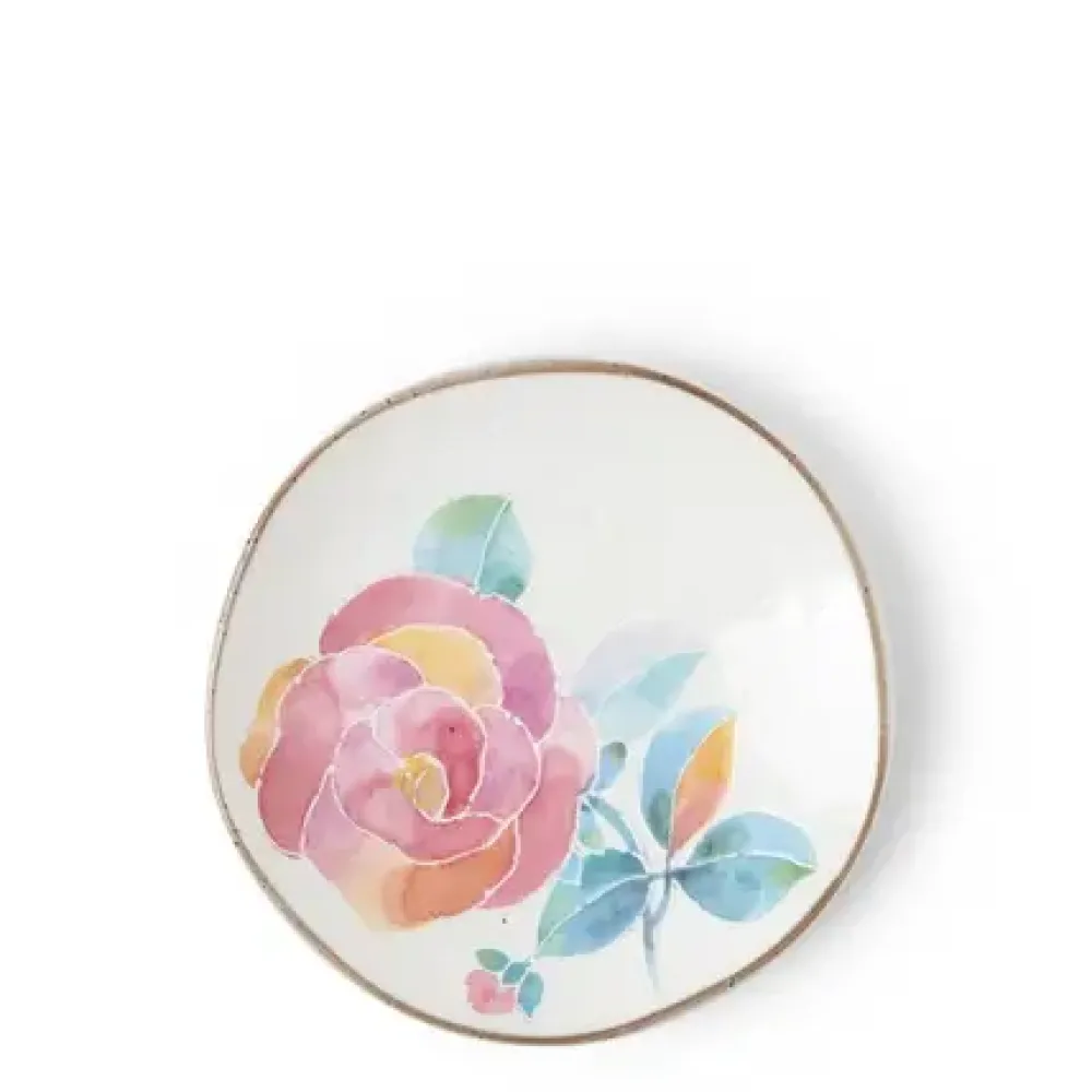MIYA Company Floral Mini Plate Pink Rose Discount