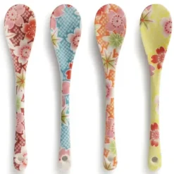 MIYA Company Floral Print Dessert Spoon Set