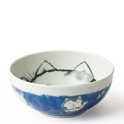 MIYA Company Fortune Cat 6.25" Bowl Blue Discount