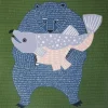 MIYA Company Furoshiki Bear Fish 41" Sq. Clearance