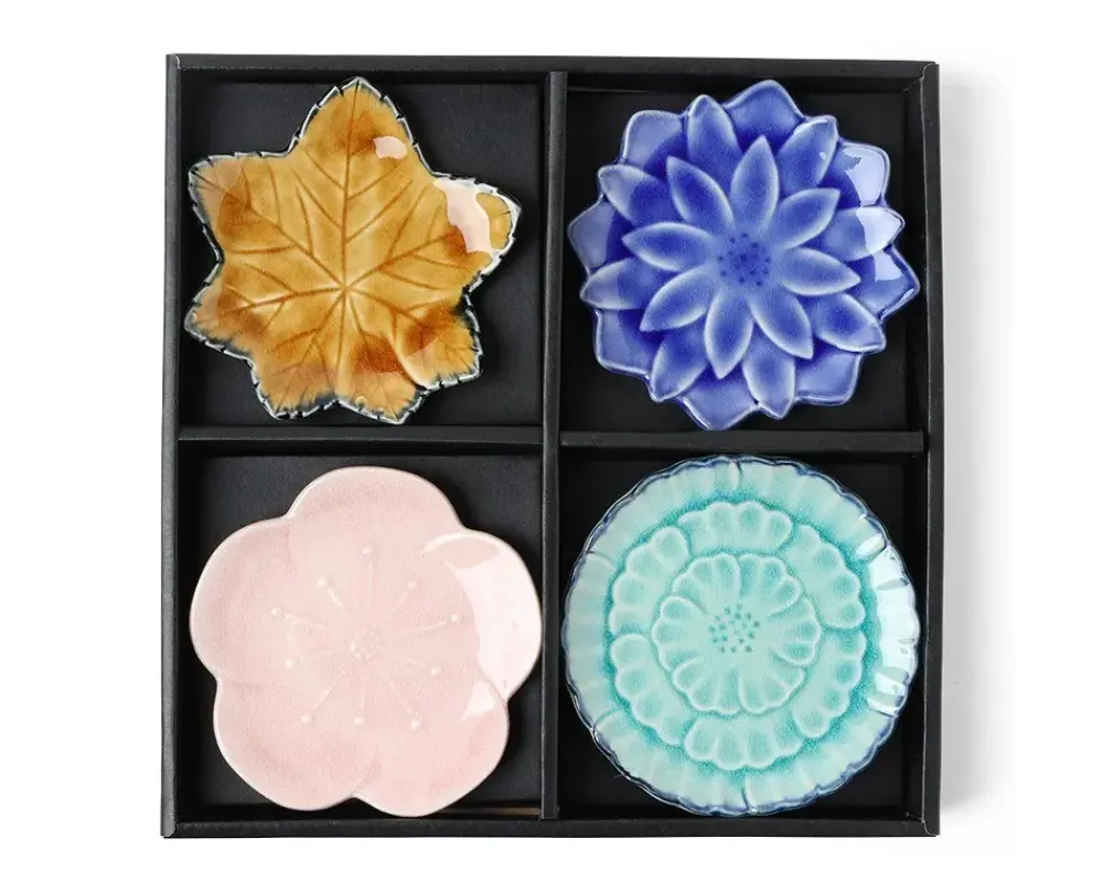 MIYA Company Leaf & Flower 4.75" Plate Set Clearance