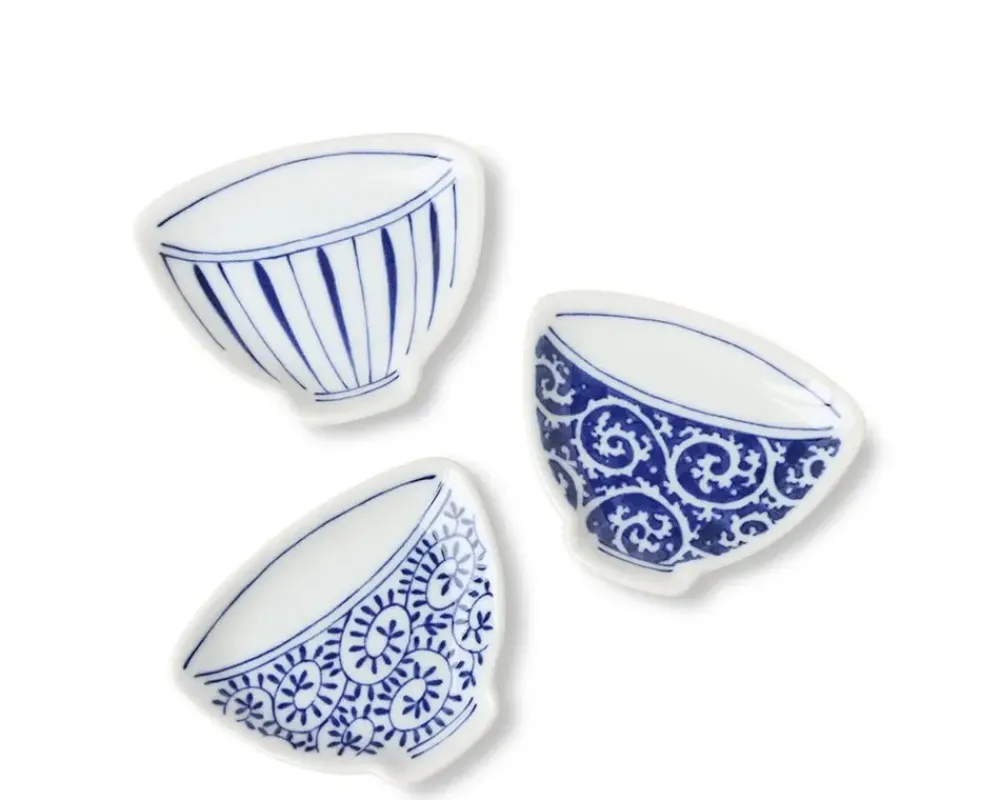 MIYA Company Mini Plate 3.75" Blue & White Teacup Check New