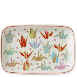 MIYA Company Origami Cranes 6.5" X 4.25" Plate - Pink Discount