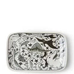 MIYA Company Plate Rectangle Happy Dinosaurs New