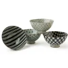 MIYA Company Retro Black & White 4.5" Rice Bowl Set Discount
