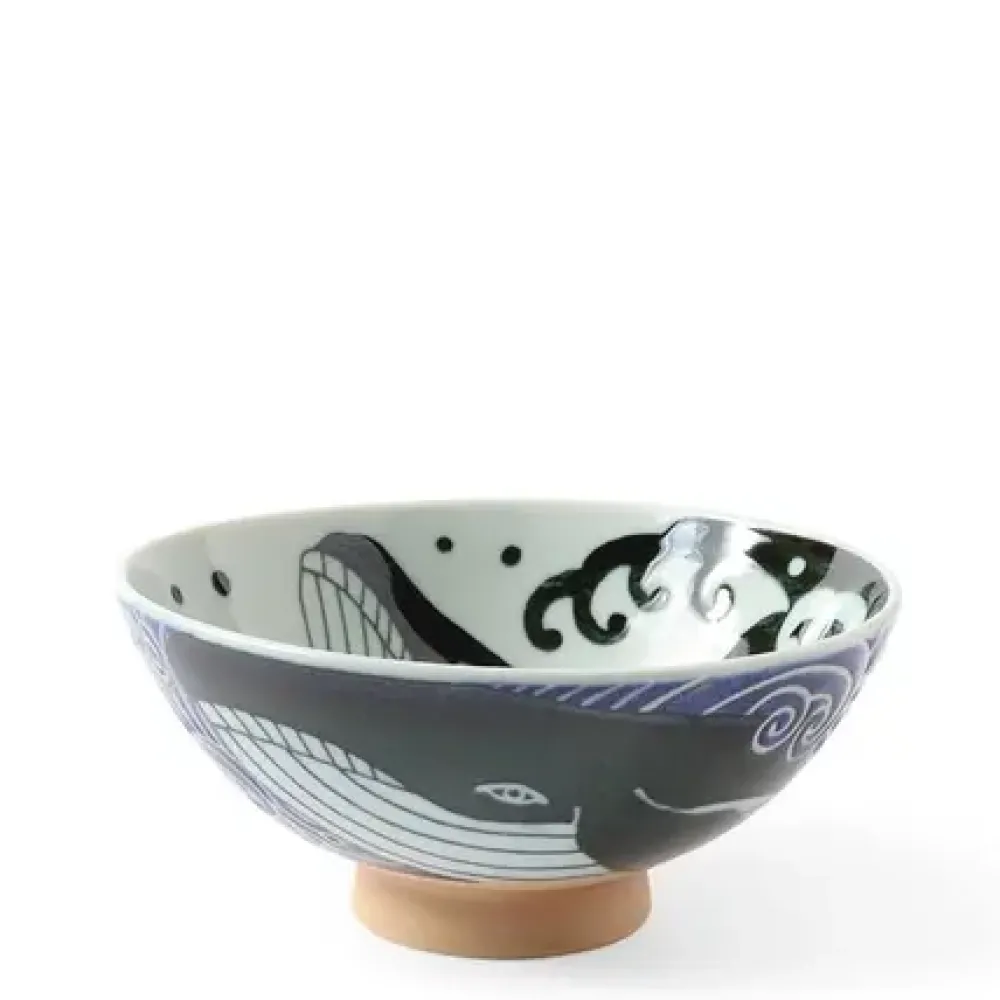 MIYA Company Rice Bowl Blue Whale Waves (Xl) 5-3/4" Online