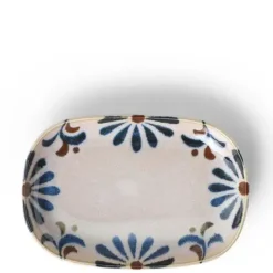 MIYA Company Rustic Blue Floral Rectangle Plate Outlet
