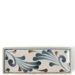 MIYA Company Rustic Blue Vines Rectangle Plate Hot