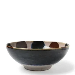 MIYA Company Rustic Dots 8.5" Shallow Bowl New