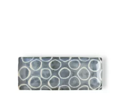 MIYA Company Rustic White Circles Rectangle Plate Clearance