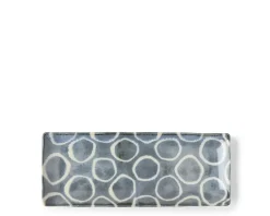MIYA Company Rustic White Circles Rectangle Plate Clearance