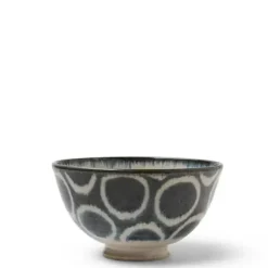MIYA Company Rustic White Circles Rice Bowl Outlet