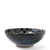MIYA Company Rustic White Circles 8.5" Shallow Bowl Discount