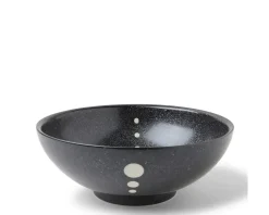MIYA Company Satin Black White Dots 8-3/8" Bowl Online