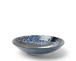 MIYA Company Shallow Bowl Blue Whale Waves 8-1/2