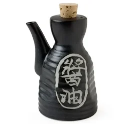 MIYA Company Shoyu 6 Oz. Sauce Pot With Cork - Black Hot