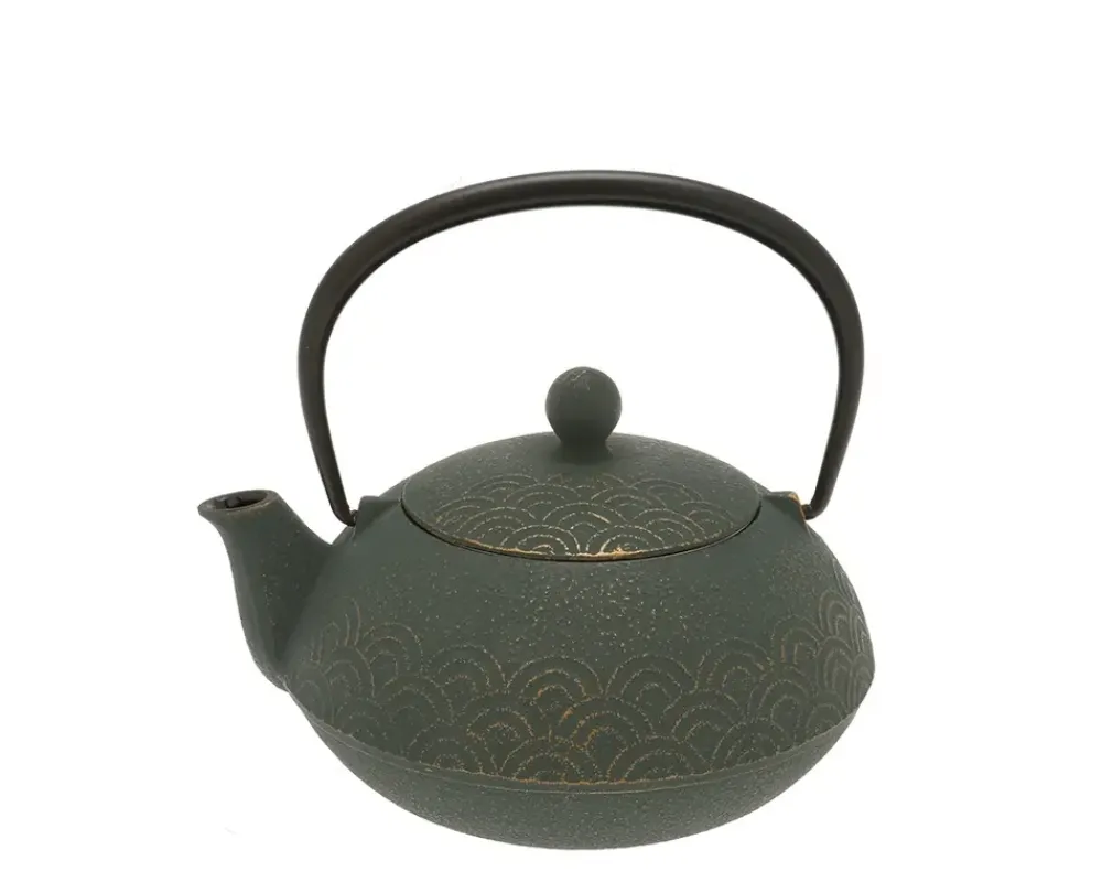 MIYA Company Teapot Cast Iron Bronze Waves Outlet