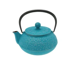 MIYA Company Teapot Cast Iron Silver Turquoise Sakura New